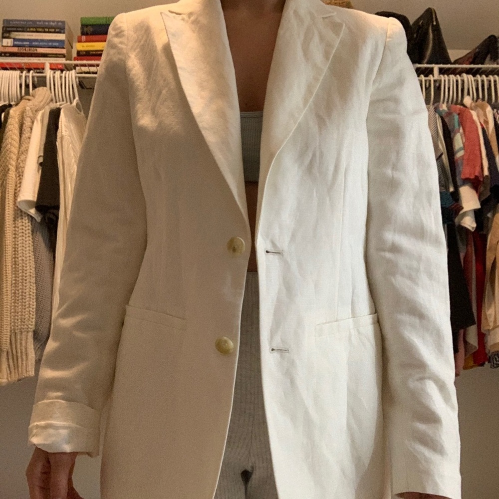 Cream linen blazer